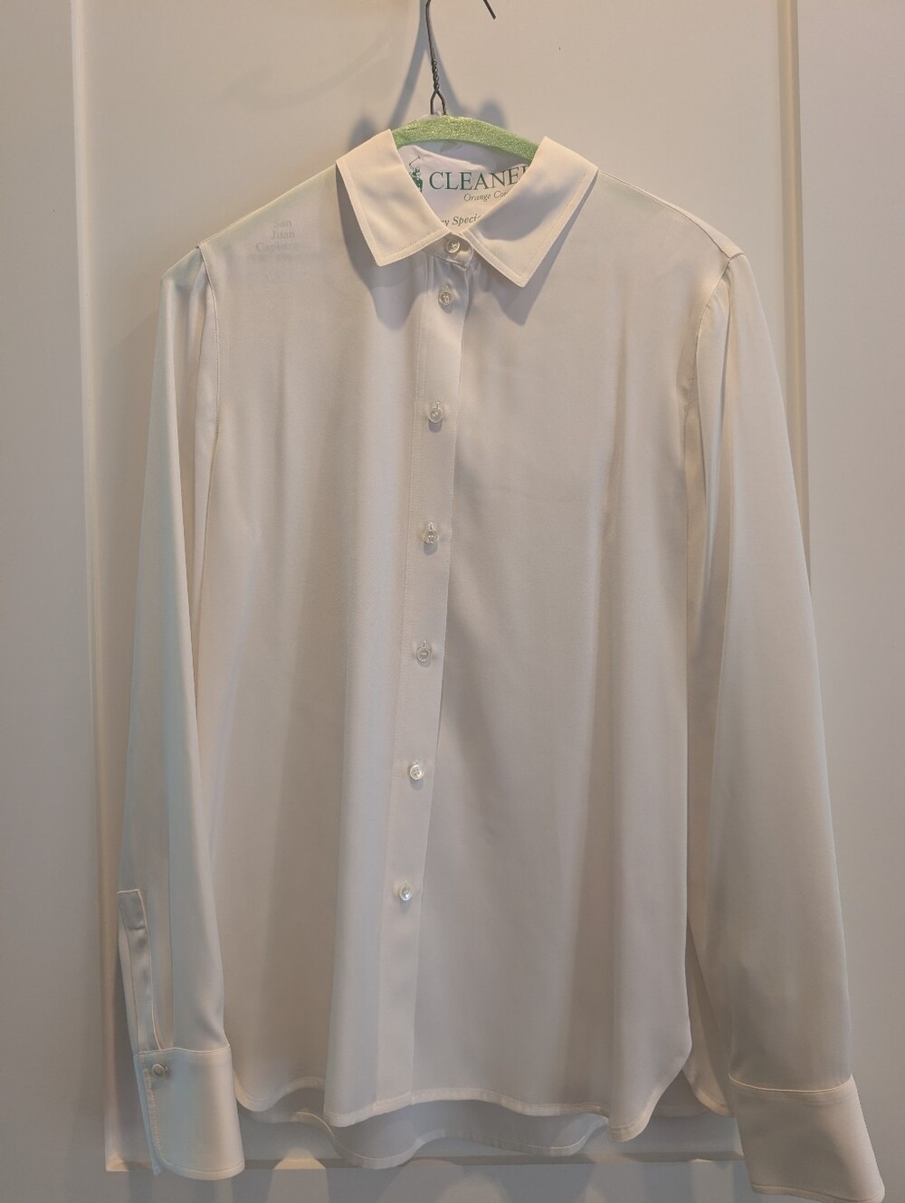 Vince Silk Off White Classic Button-Down Shirt
